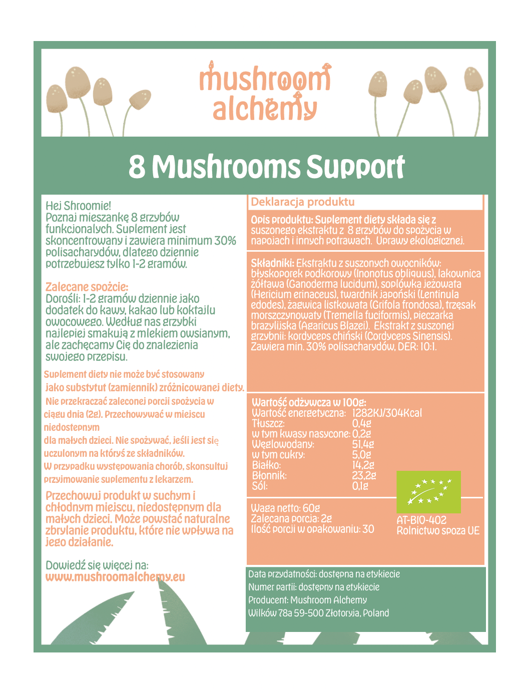 8 Mushrooms Support